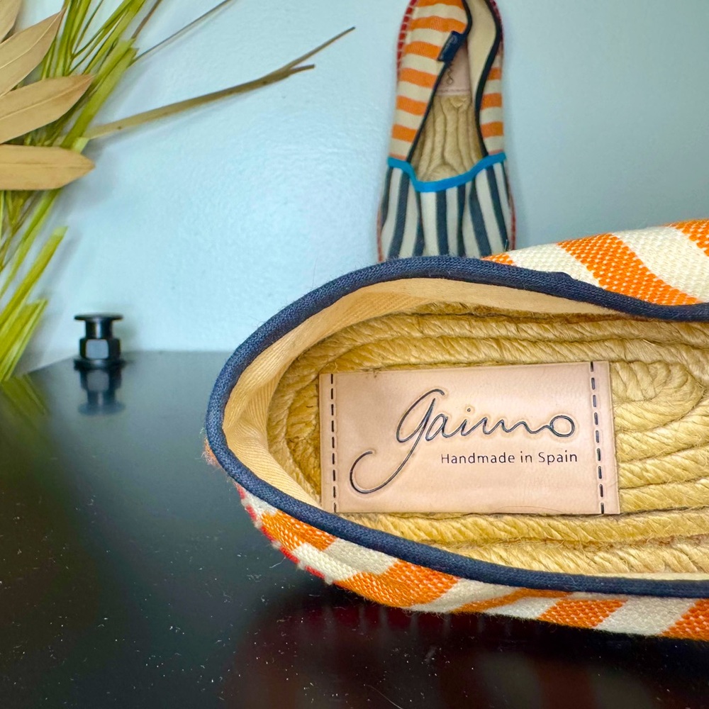 Orange and Blue Striped Espadrilles